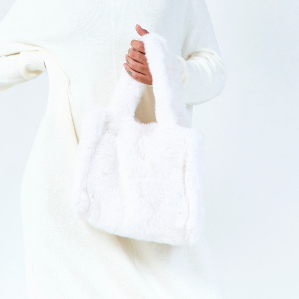 Fluffy | Plush Faux Tote Bag