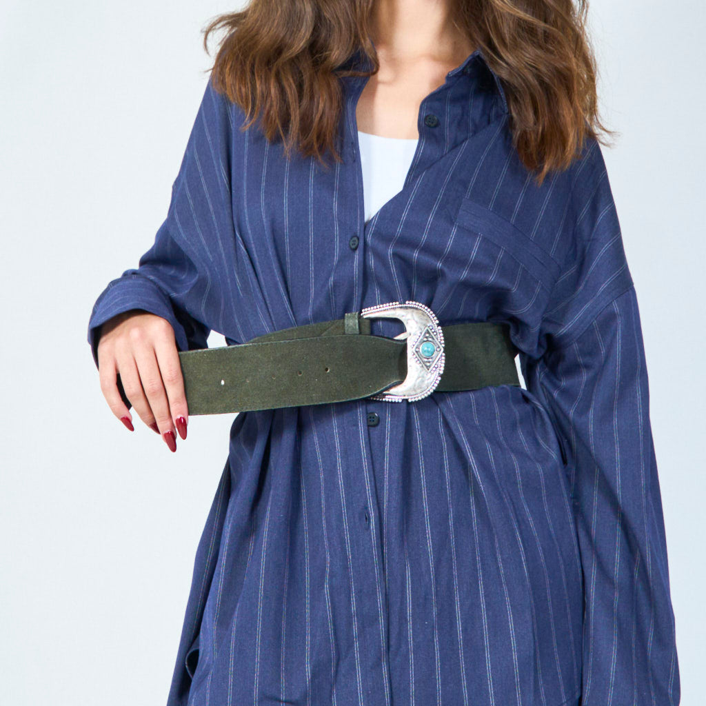 Annastacia | Western Style Wide Suede Belt