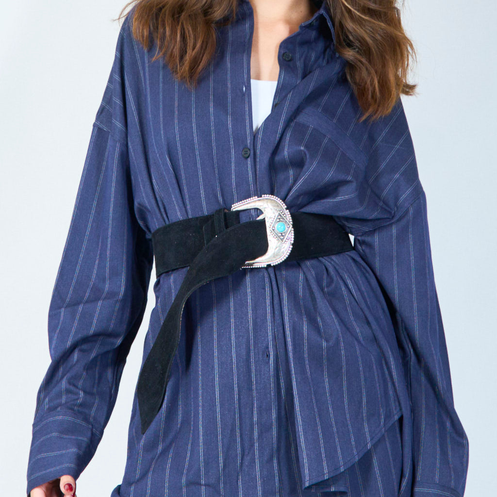 Annastacia | Western Style Wide Suede Belt