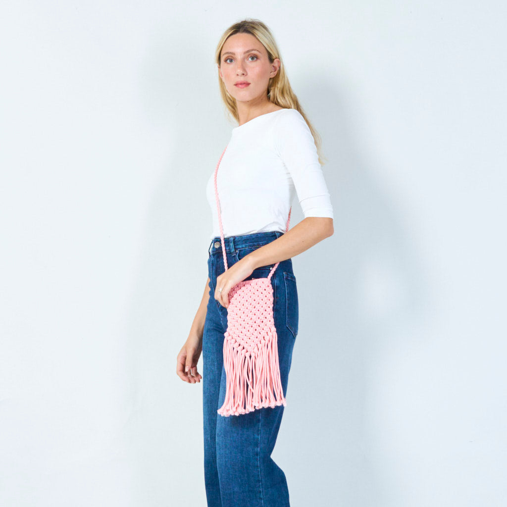 Melanie | Macramé fringe crossbody bag wholesale
