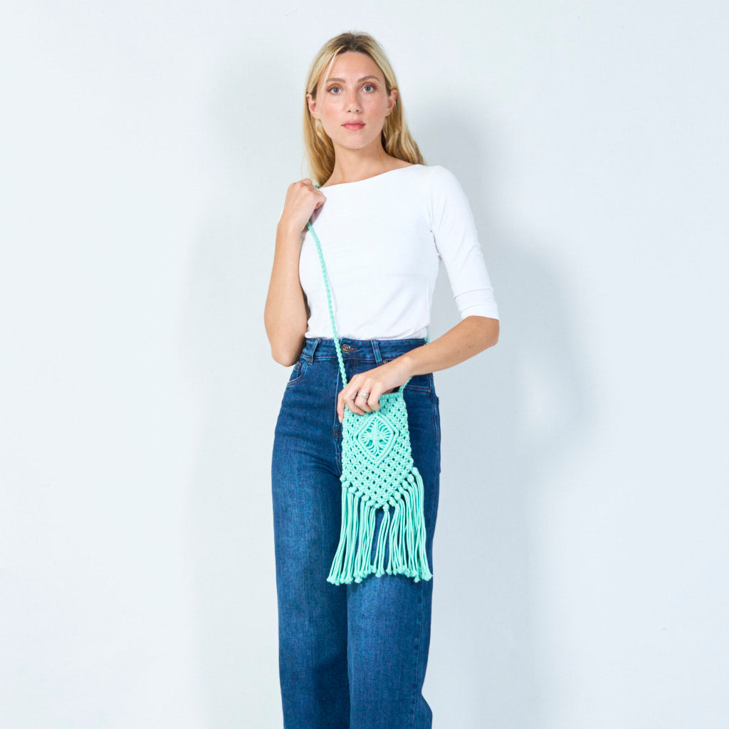 Melanie | Macramé fringe crossbody bag wholesale
