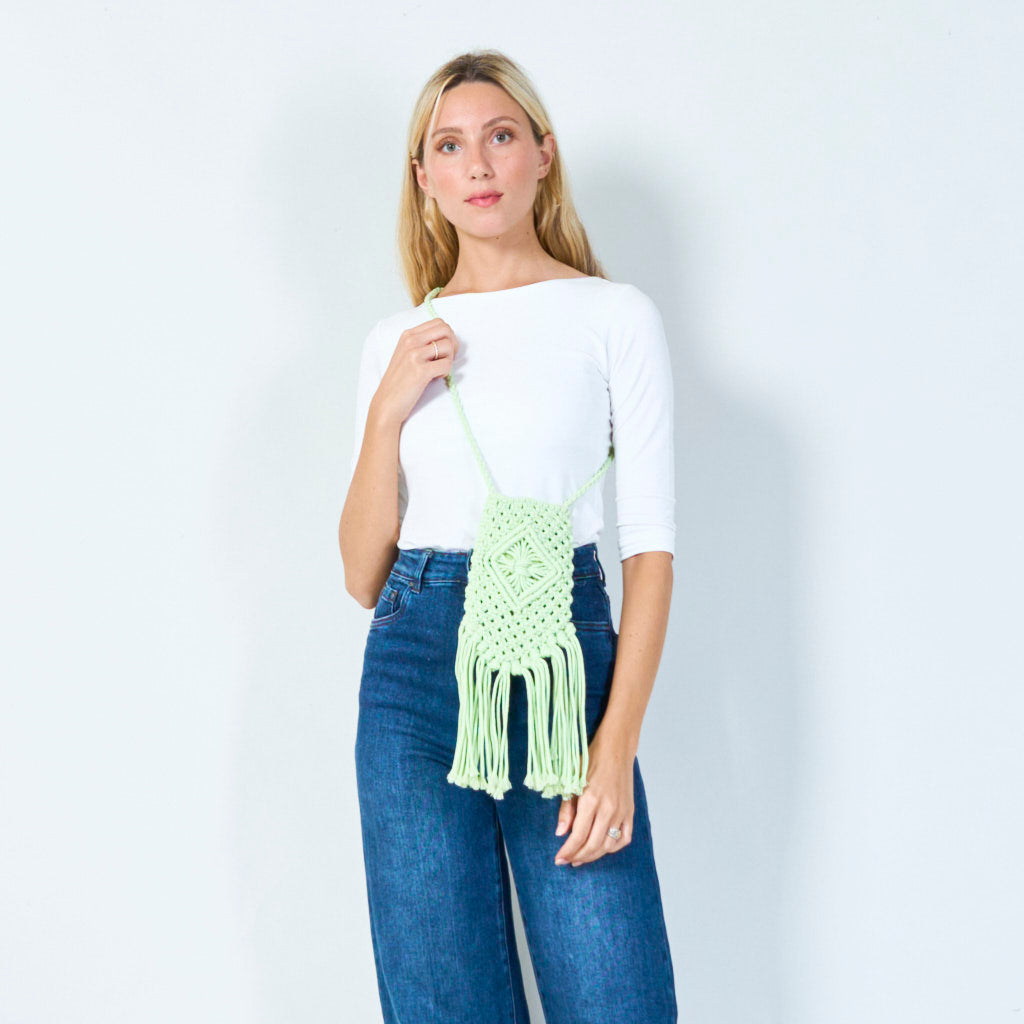 Melanie | Macramé fringe crossbody bag wholesale