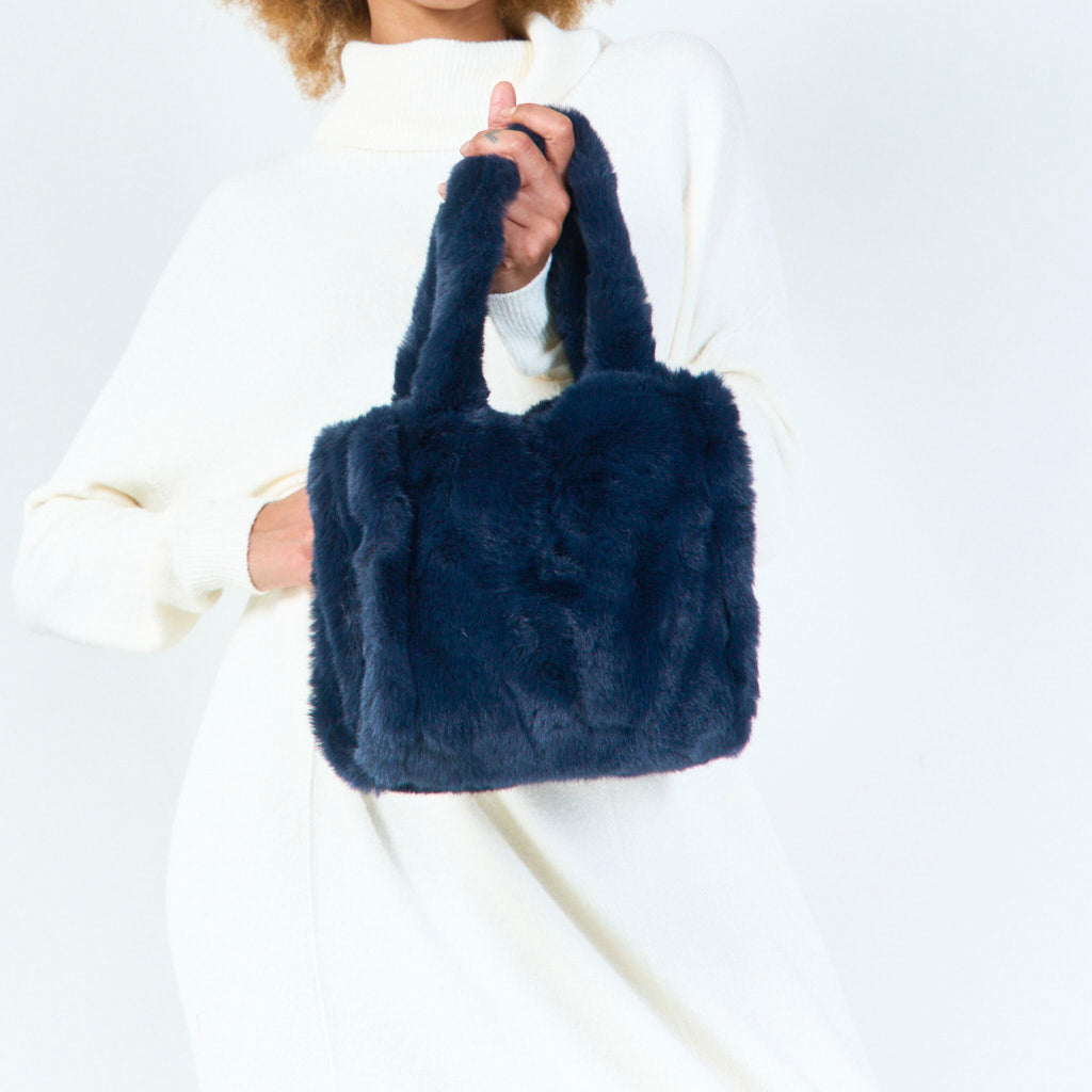 Fluffy | Plush Faux Tote Bag