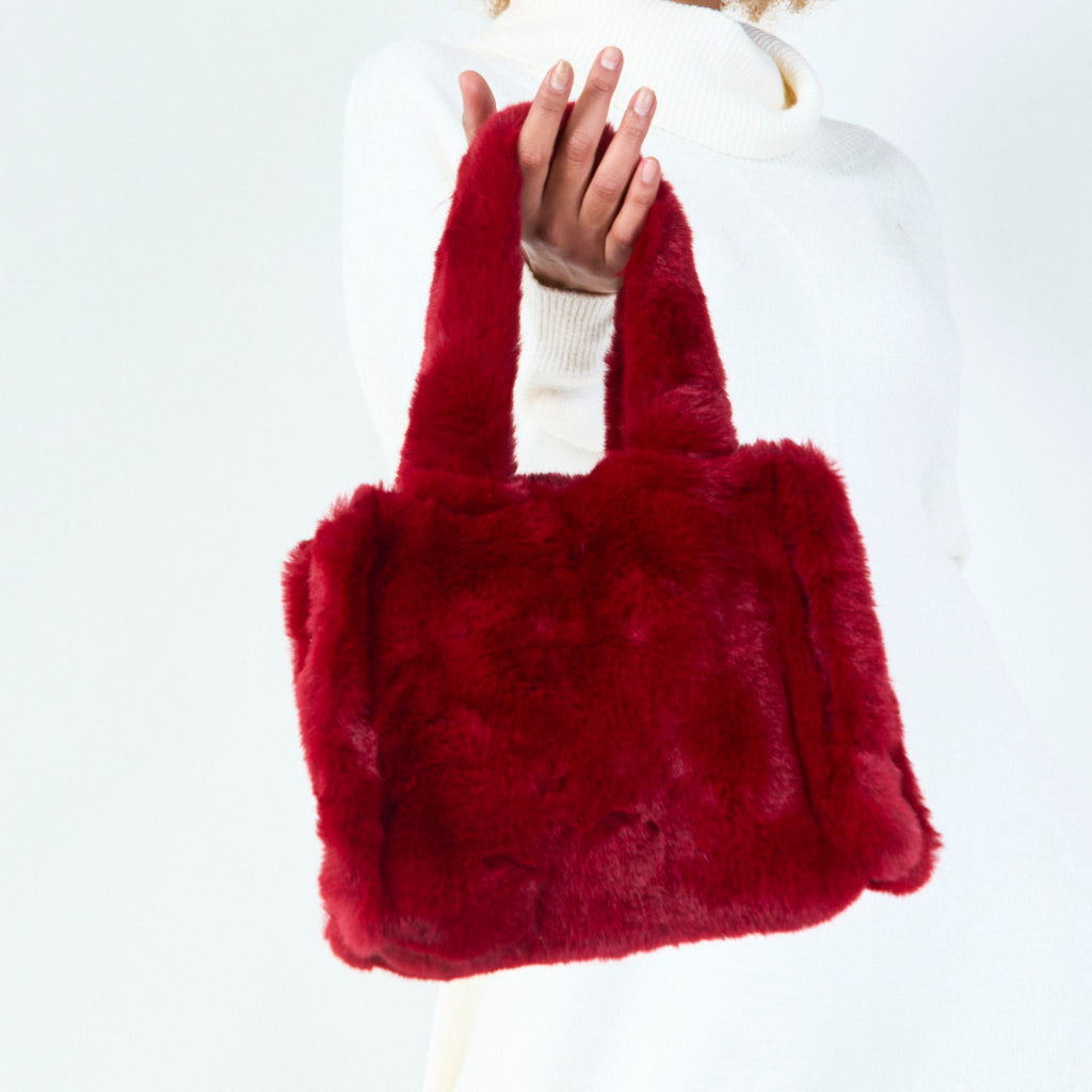 Fluffy | Plush Faux Tote Bag