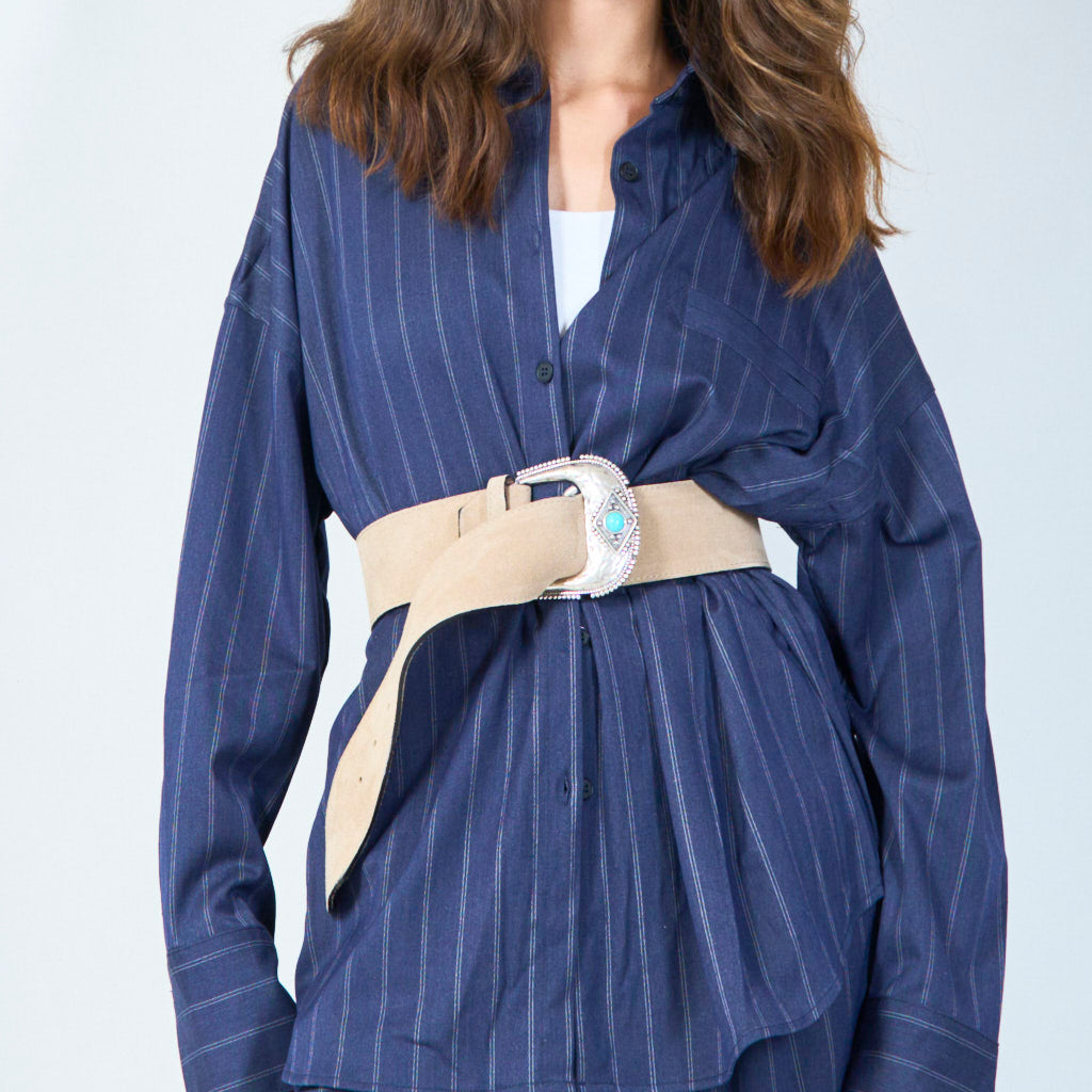 Annastacia | Western Style Wide Suede Belt