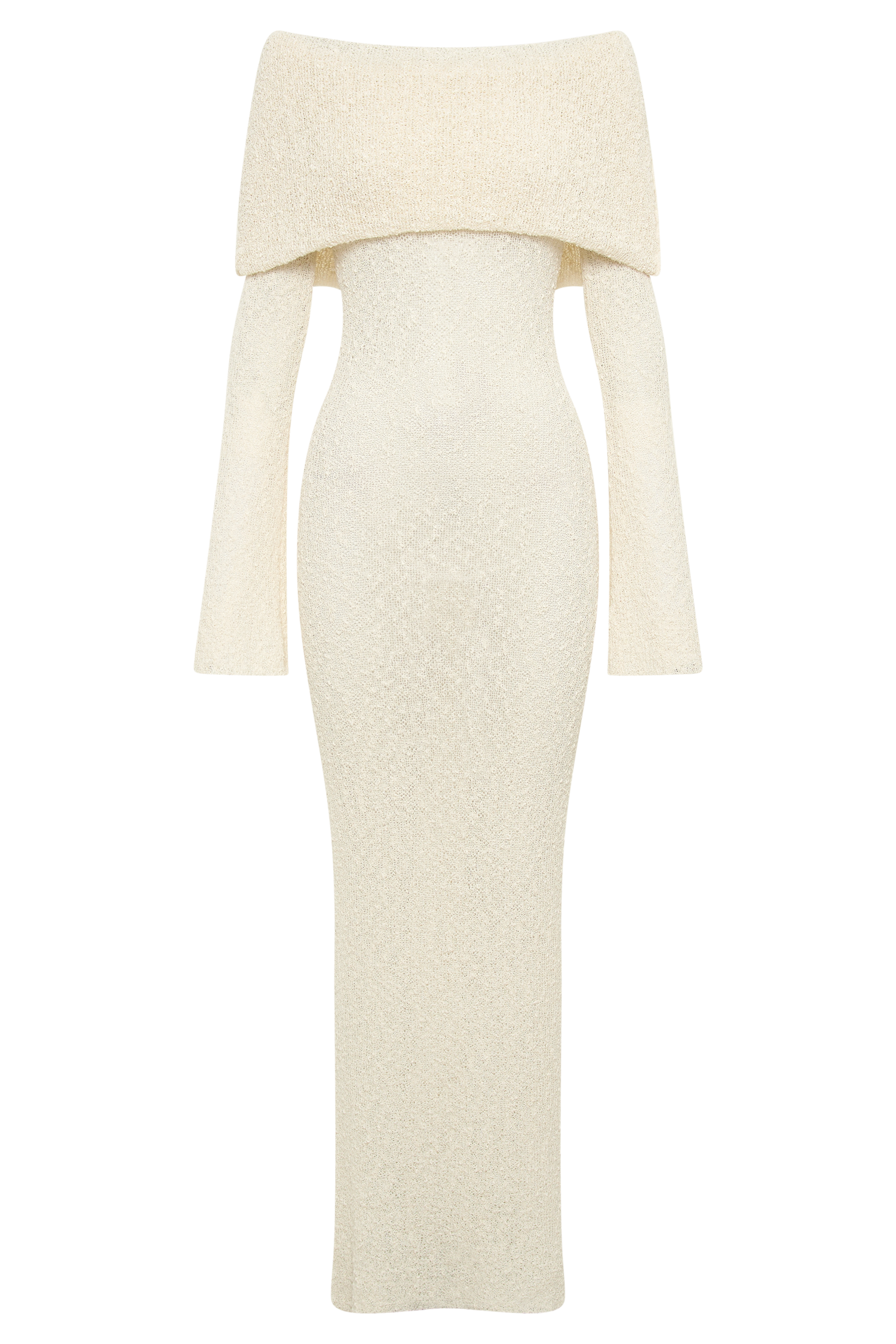 Mariana | Off Shoulder Boucle Maxi Dress - Ivory