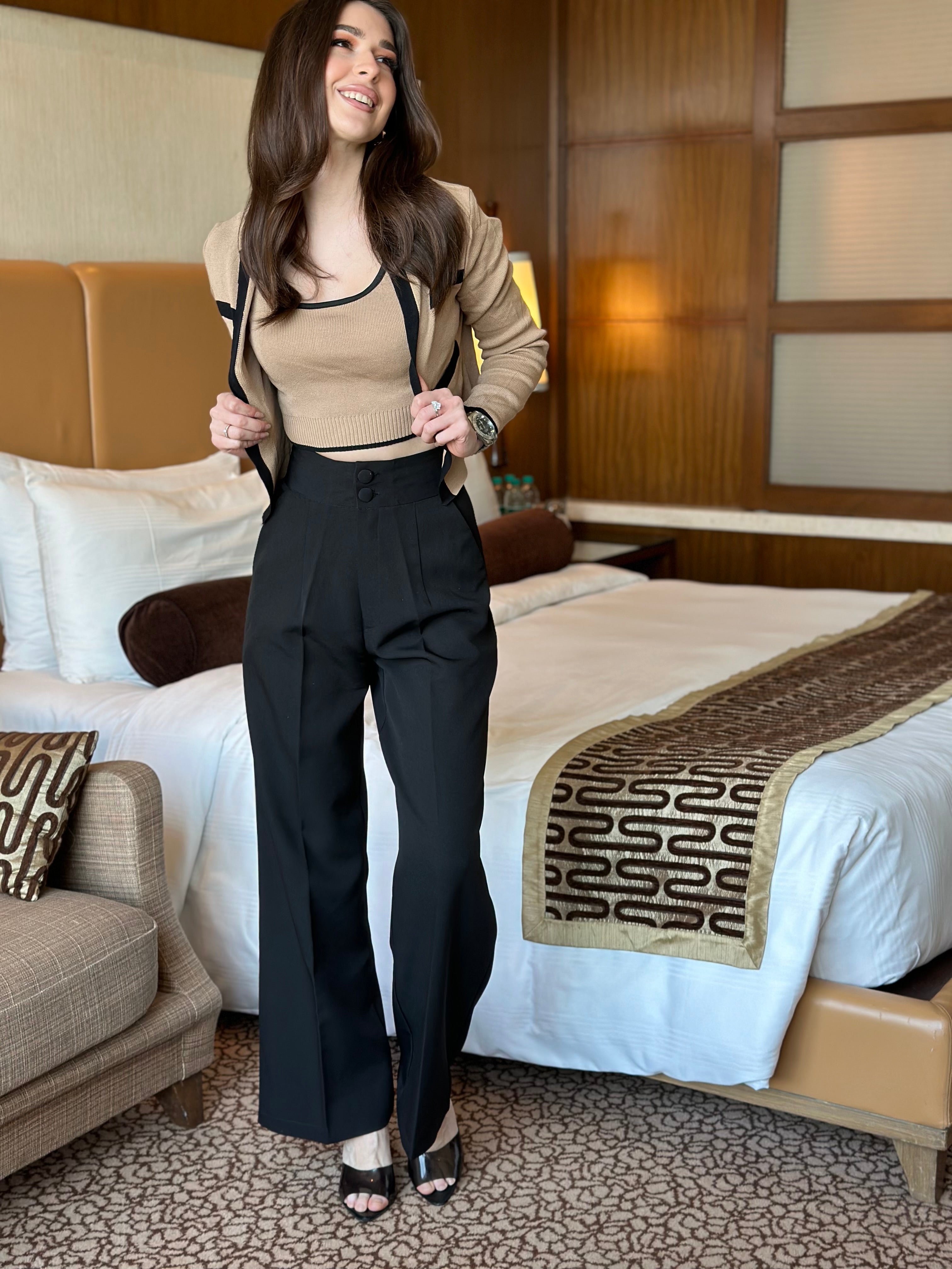 Irina | Knitted Shrug Set With Pants