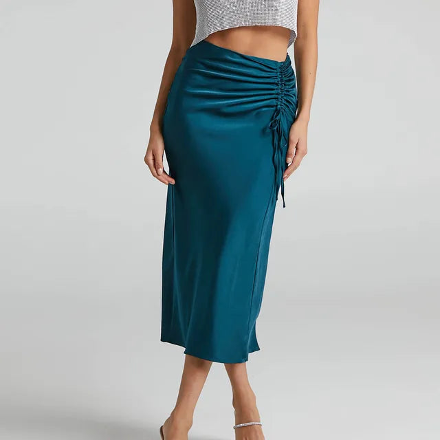 Eunice | Elegant Smaragd Green Half Long Skirt