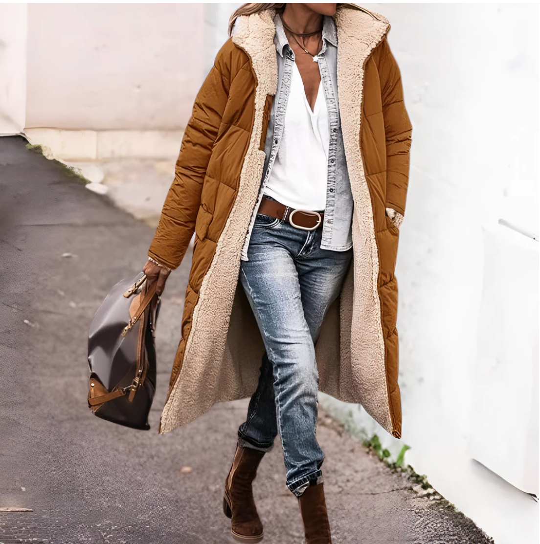Aria | Warm Reversible Parka Jacket With Sherpa-Lining