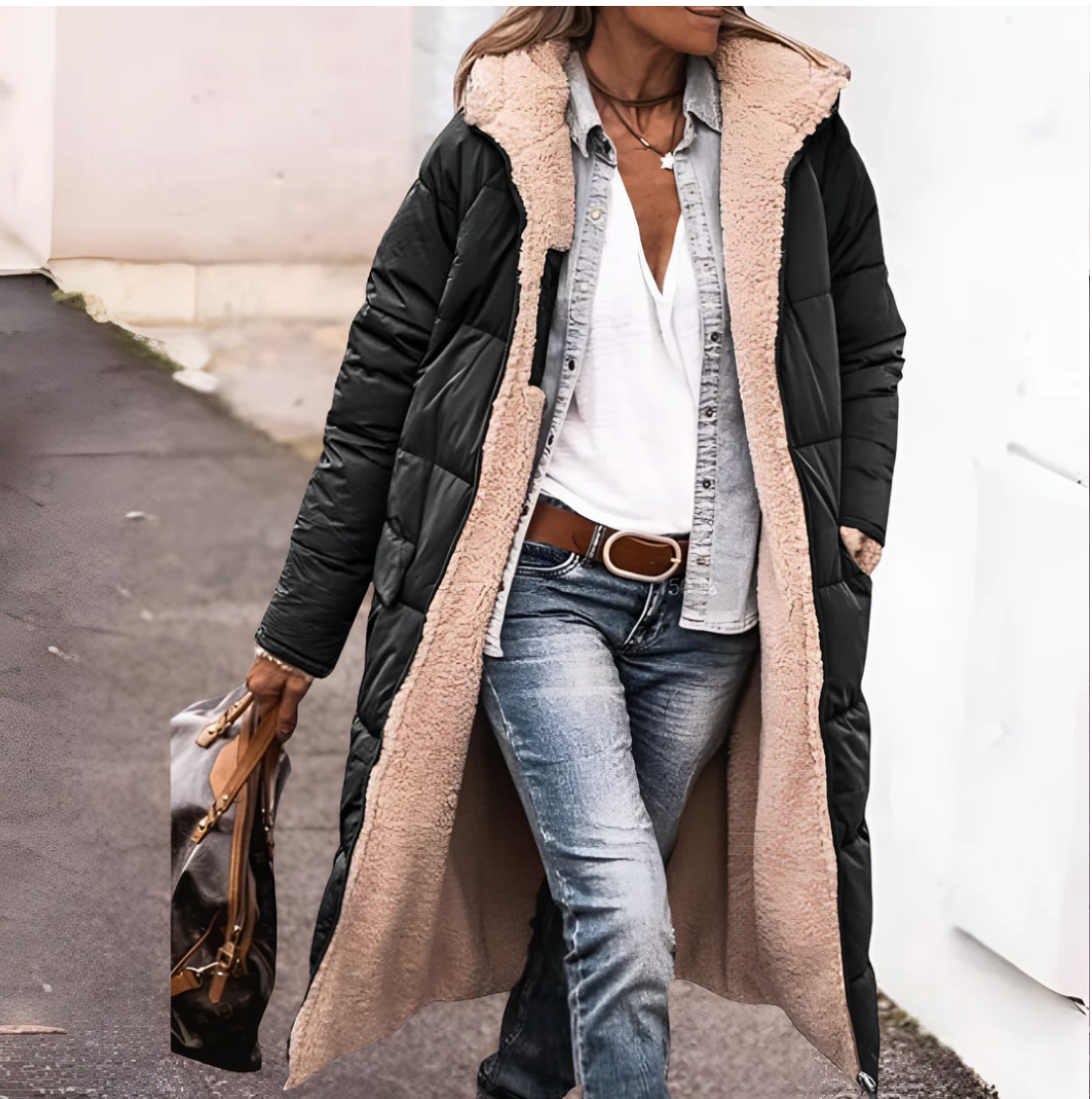 Aria | Warm Reversible Parka Jacket With Sherpa-Lining