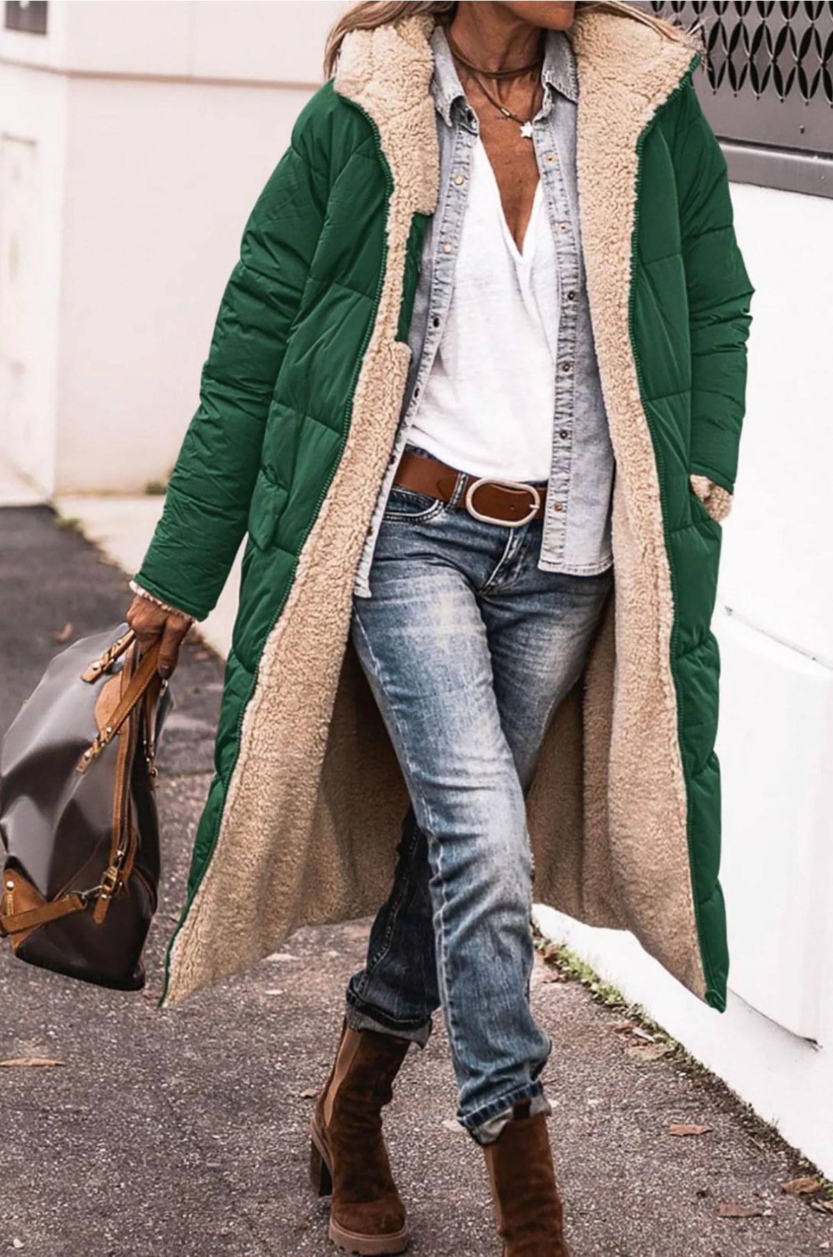 Aria | Warm Reversible Parka Jacket With Sherpa-Lining