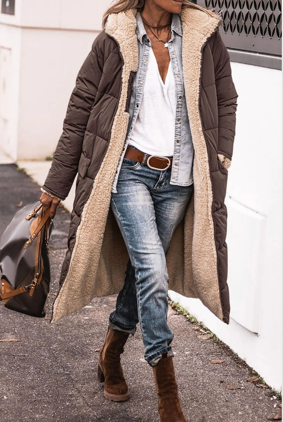 Aria | Warm Reversible Parka Jacket With Sherpa-Lining
