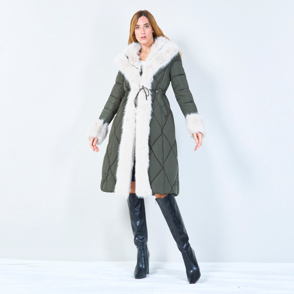 Sanny | Quilted Coat With Fur-trimmed Hood and Cuffs