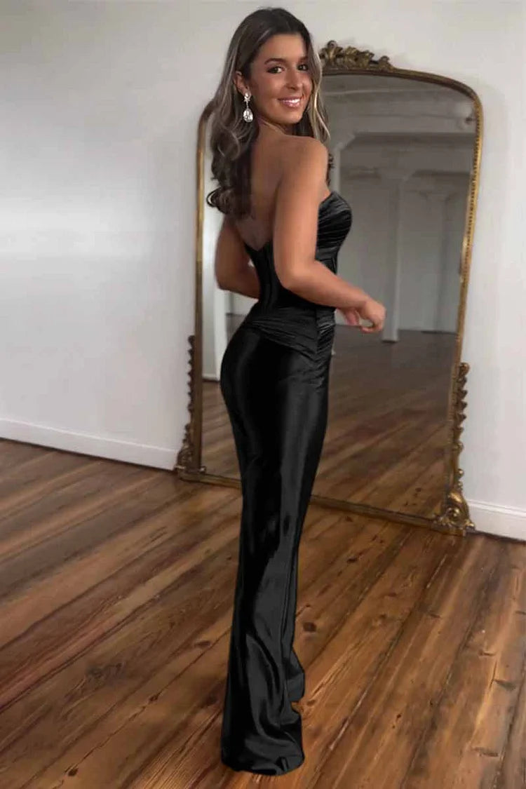 Terry | Strapless Corset Jumpsuit with Twisted Detail and Front Cutout Red/Green/Black